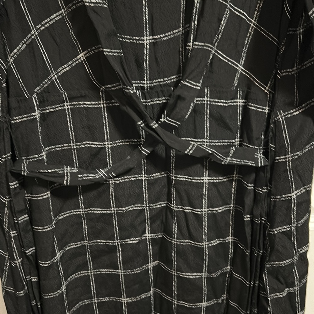 Long Tall Sally Black Dress Twist Detail Check Woven Plus Size 20 - Picture 5 of 9